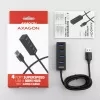 Axagon HUE-M1AL 4x USB 3.2 Gen 1 MINI hub, metal, 1.2m USB-A cable