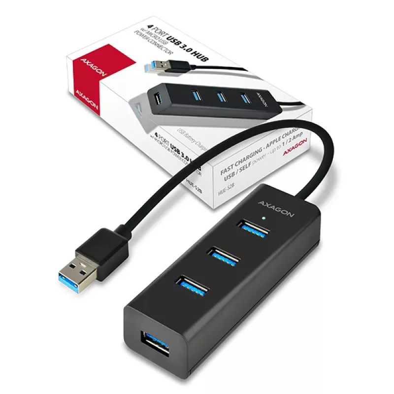Axagon HUE-S2B 4x USB 3.0 CHARGING hub, power micro USB