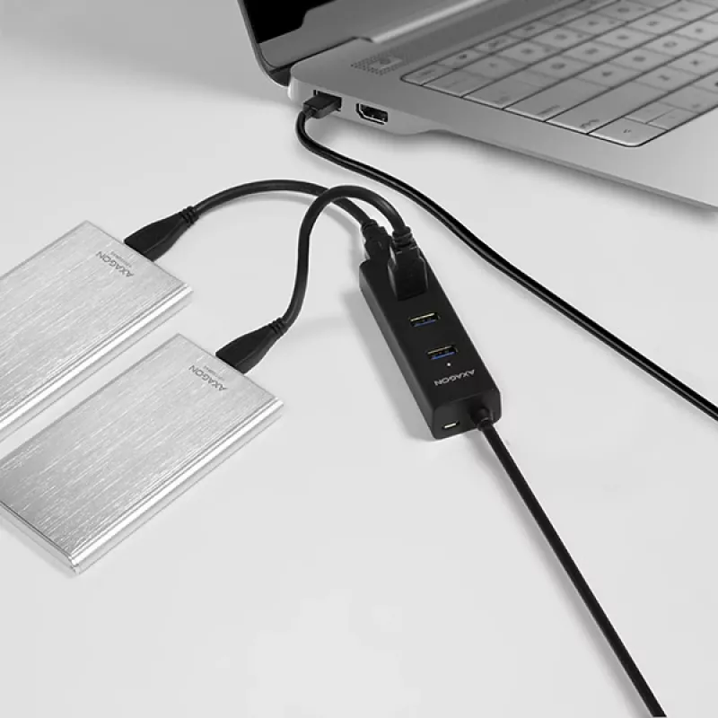 Axagon HUE-S2BL 4x USB 3.0 CHARGING hub w. 1.2m cable, power micro USB