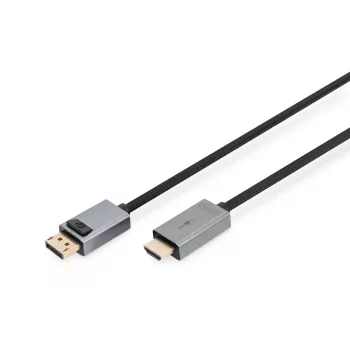 DIGITUS DP to HDMI Cable with LED 4K/30HZ, 2m Aluminum Housing Gold plated, Support4K30HZ