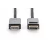 DIGITUS DP to HDMI Cable with LED 4K/30HZ, 2m Aluminum Housing Gold plated, Support4K30HZ