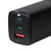 AC mobile device charger IBOX ILUC65B — 65 W, 3x USB (2x USB‑A Gen1, 1x USB‑C), black, 100–240 V