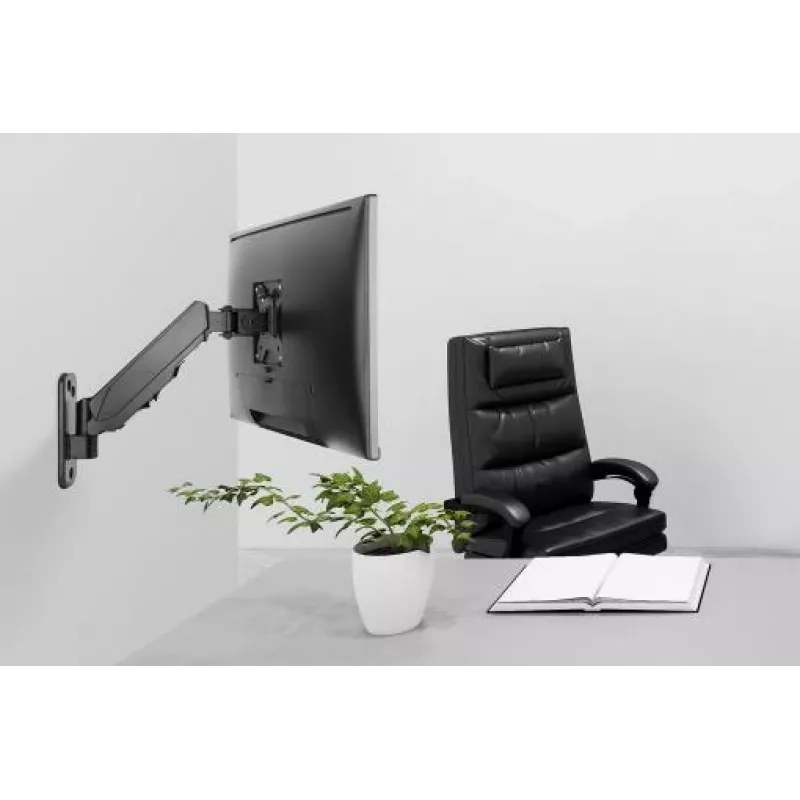 DIGITUS Single Gas Spring Monitor Wall Mount 17-32in, 8 kg (max.) black