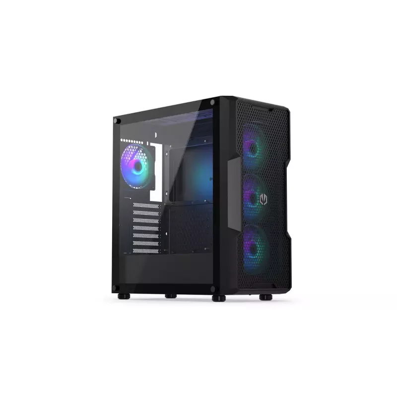 PC case ENDORFY Regnum 400 ARGB Tower Black — ATX, tempered glass, ARGB, 3x120mm front, 1x120mm rear, supports GPU 37 cm