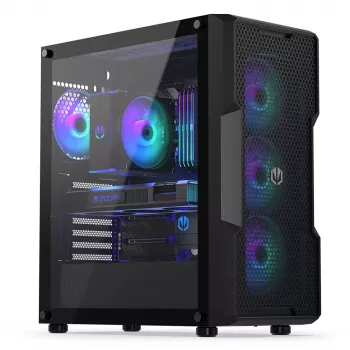 PC case ENDORFY Regnum 400 ARGB Tower Black — ATX, tempered glass, ARGB, 3x120mm front, 1x120mm rear, supports GPU 37 cm