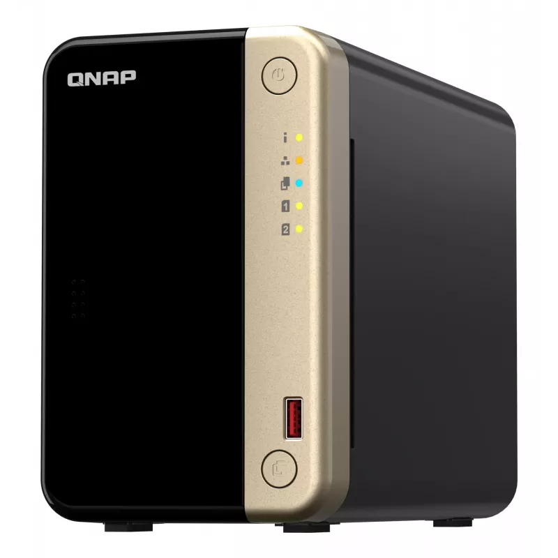 QNAP TS-264 NAS Tower Intel® Celeron® N5095 8 GB 0 TB QNAP QTS Black, Gold