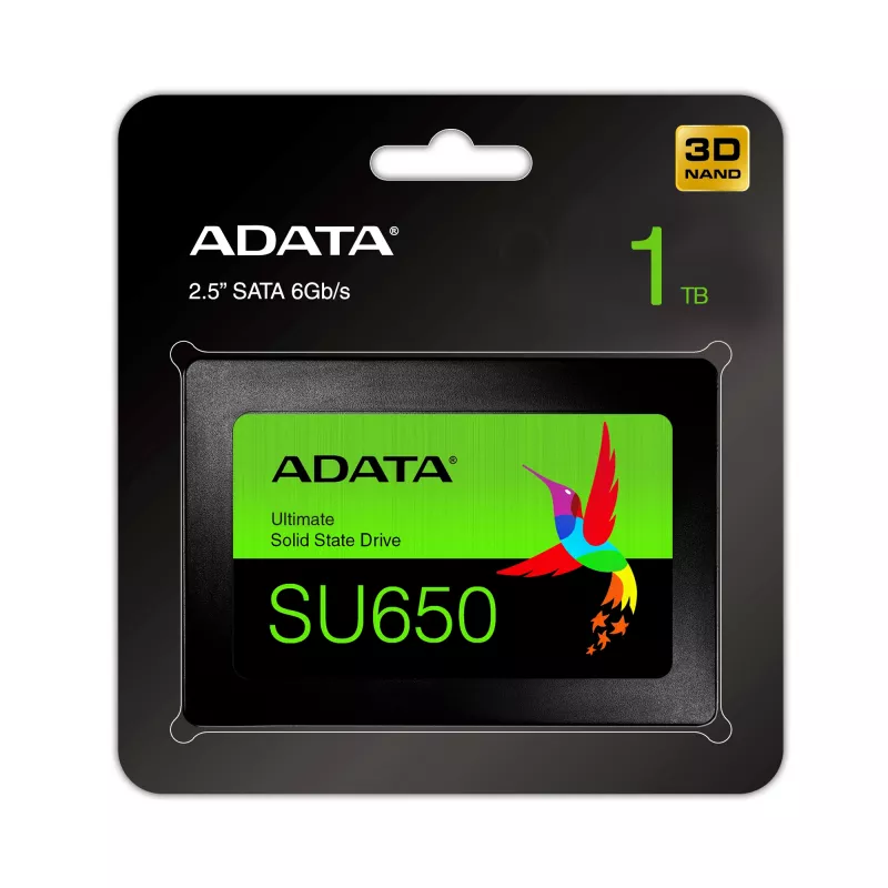 2.5 inch SATA III SSD ADATA SU650 1 TB — 520 MB/s read, 450 MB/s write, 3D NAND, 2.5-inch