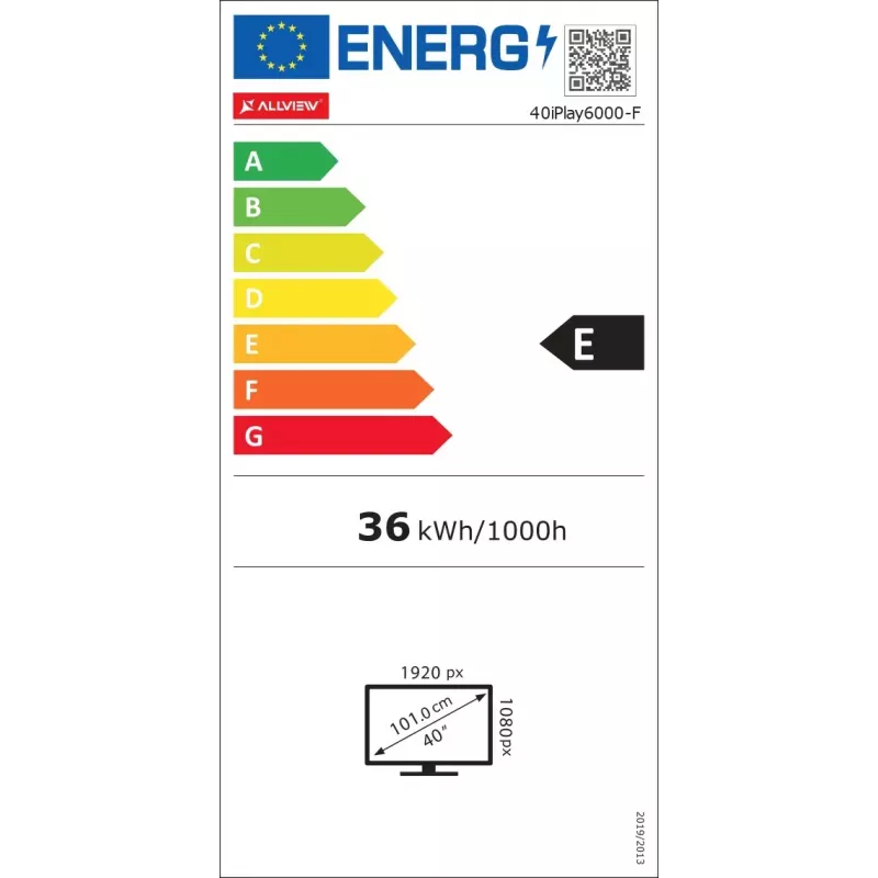 LED television Allview 40iPlay6000-F/1 40 inch (101 cm) FHD, VIDAA, Wi‑Fi, HDMI, USB, black
