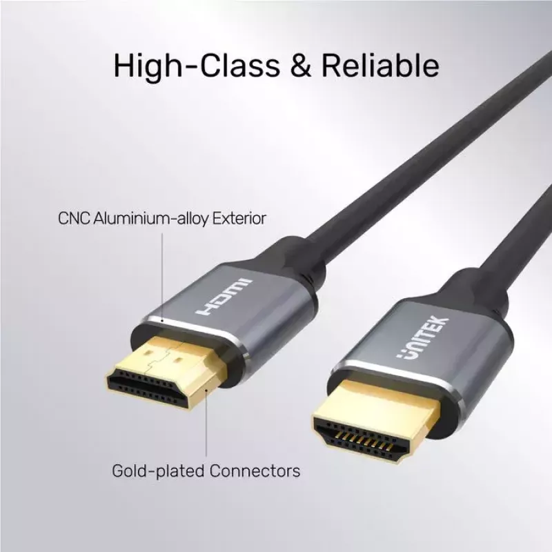 HDMI cable Unitek C140W 5 m — HDMI Type A to Type A, HDMI 2.1, 48 Gbit/s, 120 Hz, black