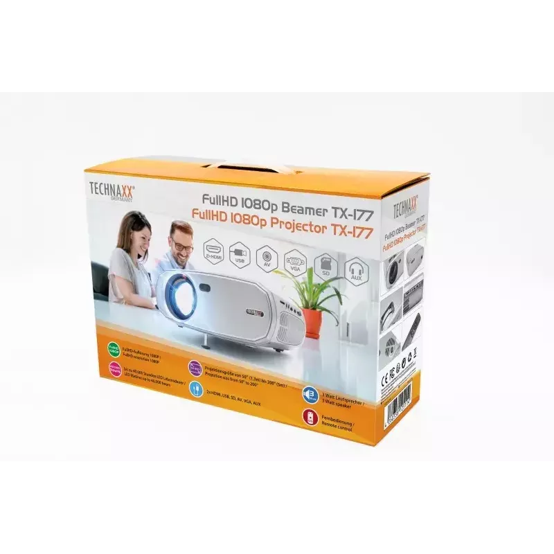 Projector Technaxx TX-177 15000 ANSI lumens LCD 1080p White