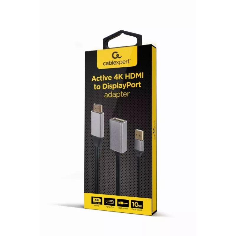 GEMBIRD Active 4K HDMI male to DisplayPort Female Adapter, Black
