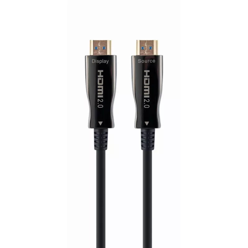 HDMI cable Gembird CCBP‑HDMI‑AOC‑20M‑02 — 20 m fiber‑optic HDMI Type A male, HDMI 2.0, 4K@60Hz, HDR, 4:4:4