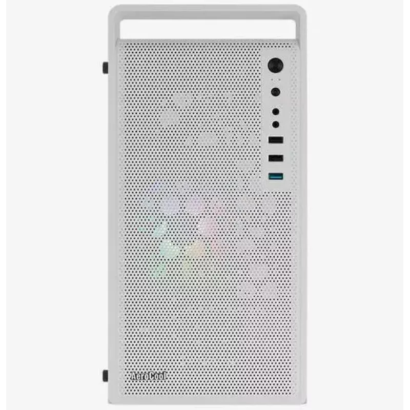 PC case AEROCOOL PGS CS-109-G-WT-v1 Mini Tower SPCC white — microATX, up to 26 cm GPU, FRGB, mesh front
