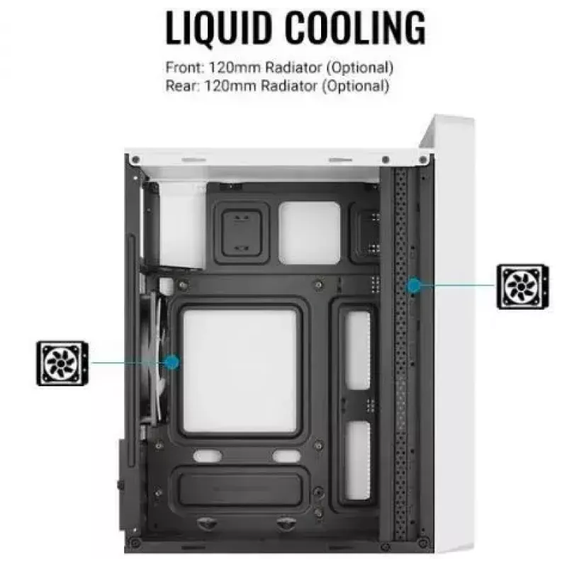 PC case AEROCOOL PGS CS-109-G-WT-v1 Mini Tower SPCC white — microATX, up to 26 cm GPU, FRGB, mesh front