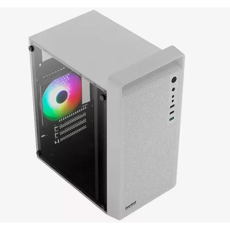 PC case AEROCOOL PGS CS-109-G-WT-v1 Mini Tower SPCC white — microATX, up to 26 cm GPU, FRGB, mesh front