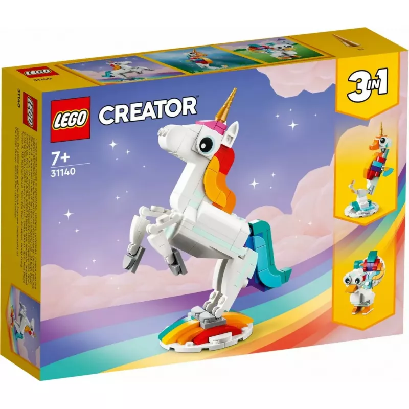 Construction toy LEGO Creator 3in1 31140 Magical Unicorn, 145 pieces, 130 mm height, age 7+
