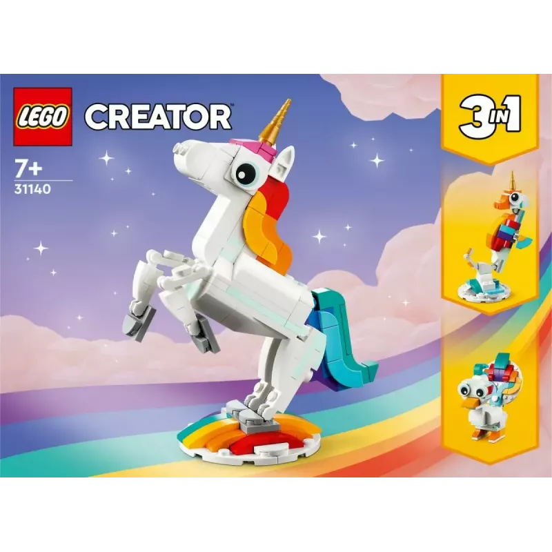 Construction toy LEGO Creator 3in1 31140 Magical Unicorn, 145 pieces, 130 mm height, age 7+