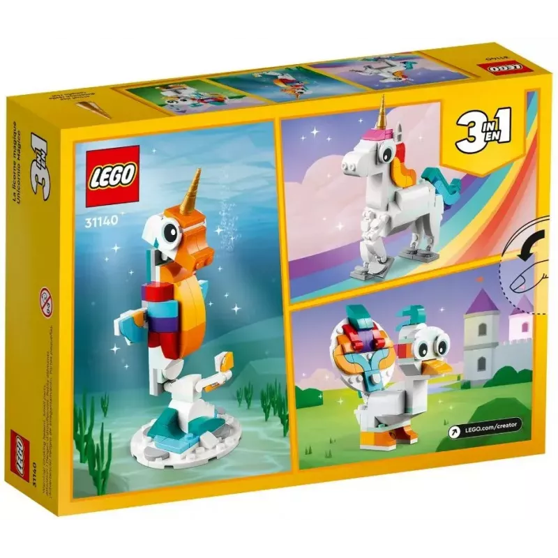 Construction toy LEGO Creator 3in1 31140 Magical Unicorn, 145 pieces, 130 mm height, age 7+