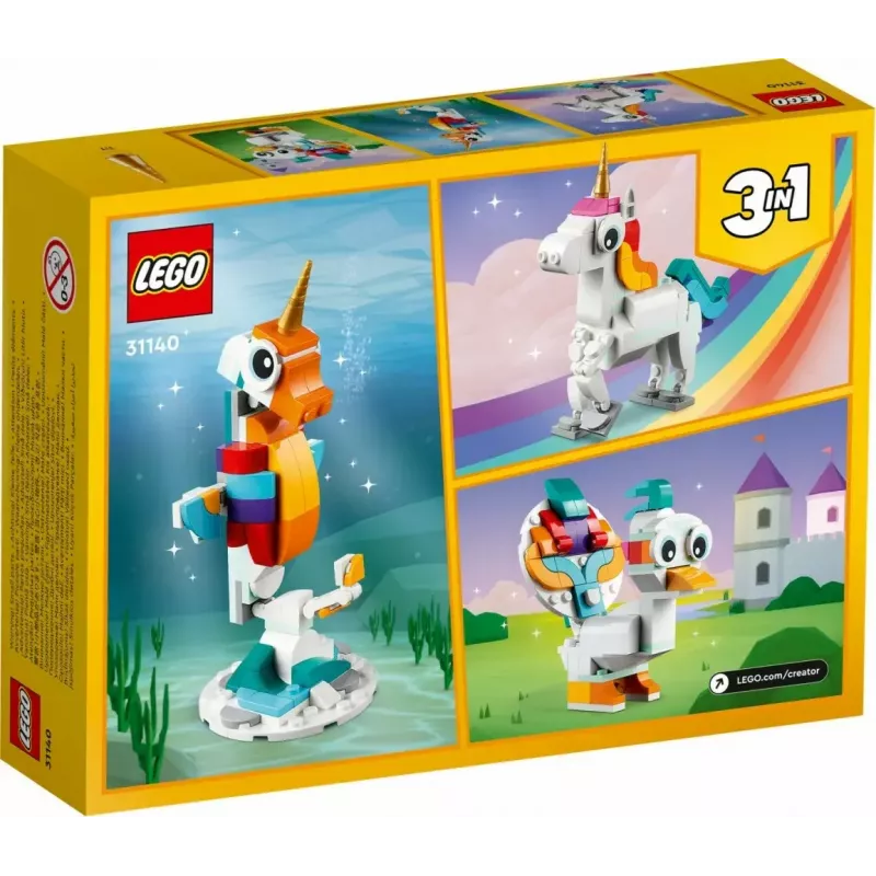 Construction toy LEGO Creator 3in1 31140 Magical Unicorn, 145 pieces, 130 mm height, age 7+