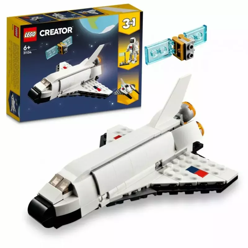 LEGO Creator 3-in-1 Space Shuttle building set 31134 — 144 pieces, for ages 6+, 160×120×60 mm