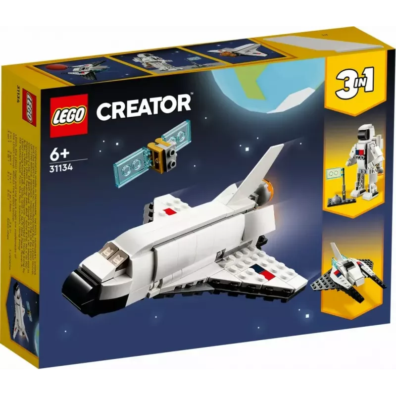 LEGO Creator 3-in-1 Space Shuttle building set 31134 — 144 pieces, for ages 6+, 160×120×60 mm