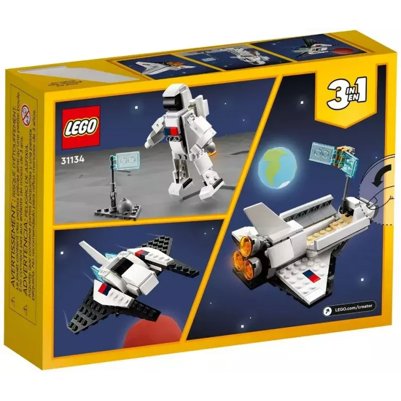 LEGO Creator 3-in-1 Space Shuttle building set 31134 — 144 pieces, for ages 6+, 160×120×60 mm