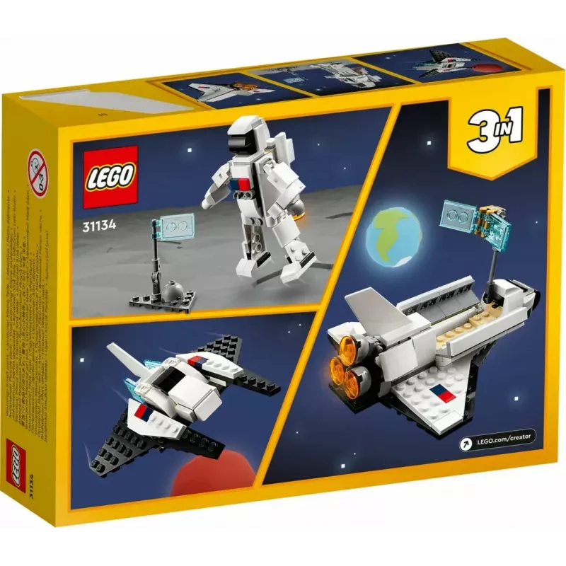 LEGO Creator 3-in-1 Space Shuttle building set 31134 — 144 pieces, for ages 6+, 160×120×60 mm