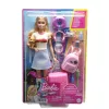 Barbie Dreamhouse Adventures Doll and Accessories, “Malibu” Travel Set with Puppy and 10+ Pieces Including Working Suitcase