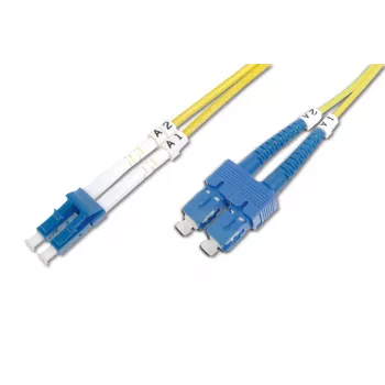 DIGITUS Fiber Optic Patch Cord, LC to SC OS2, Singlemode 09/125 µ, Duplex, Length 1m