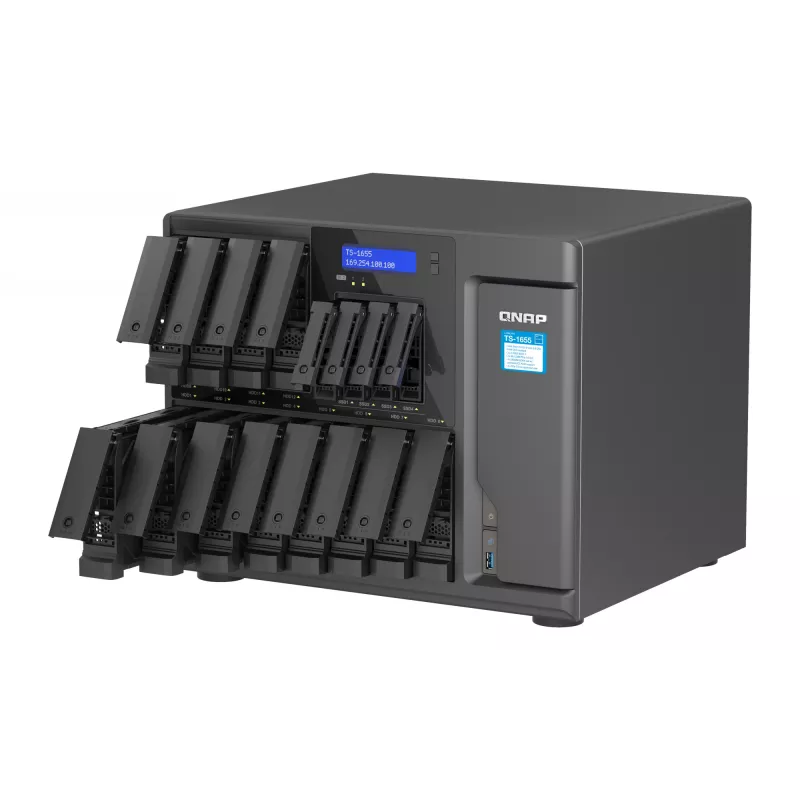 QNAP TS-1655 NAS Tower Intel Atom® C5125 8 GB DDR4 0 TB QNAP Turbo System Black
