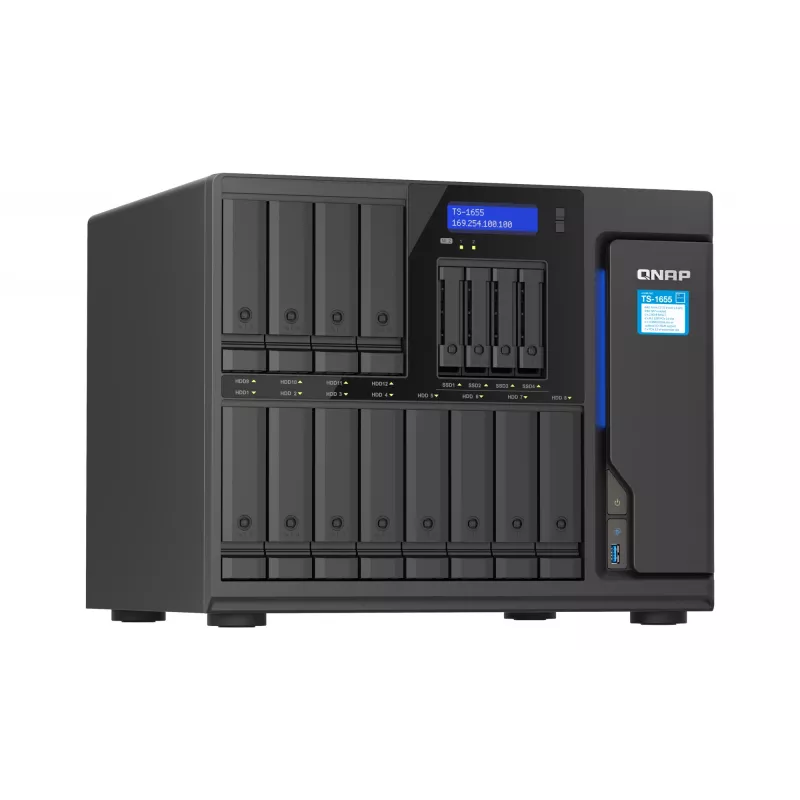 QNAP TS-1655 NAS Tower Intel Atom® C5125 8 GB DDR4 0 TB QNAP Turbo System Black