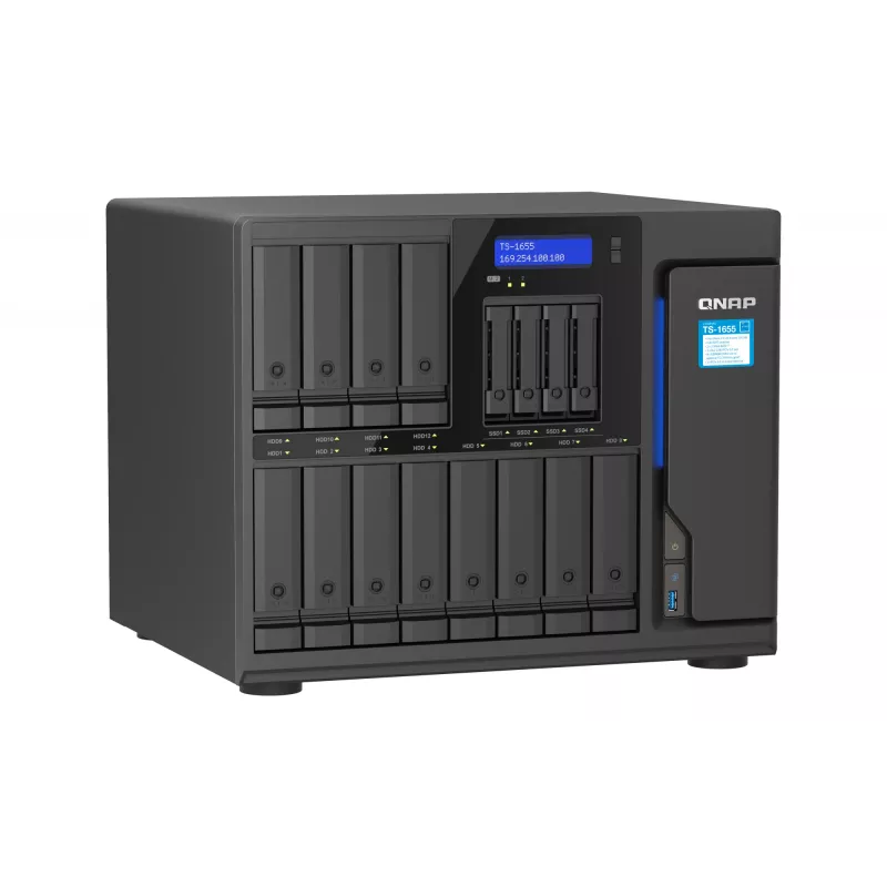 QNAP TS-1655 NAS Tower Intel Atom® C5125 8 GB DDR4 0 TB QNAP Turbo System Black