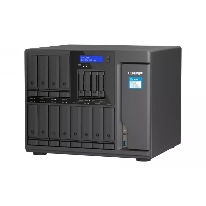 QNAP TS-1655 NAS Tower Intel Atom® C5125 8 GB DDR4 0 TB QNAP Turbo System Black