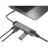NATEC Fowler Go NMP-1985 USB-C multiport hub, 2x USB 3.0, HDMI 4K, RJ-45 Gigabit, USB-C PD 100W, slate