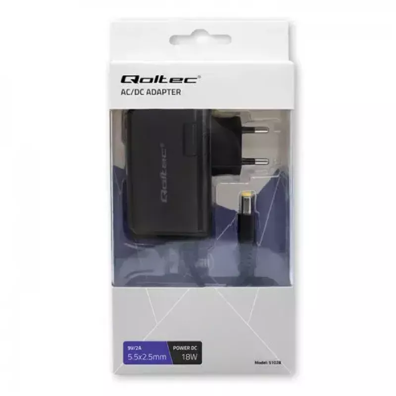 Indoor Power Adapter Qoltec 51028 18W Black 220-240V