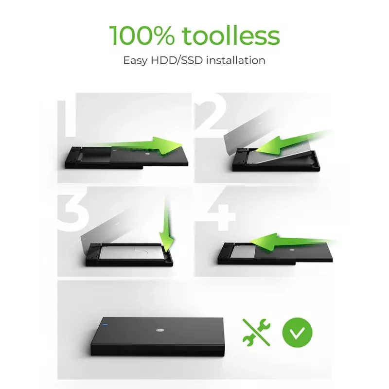 ICY BOX IB-200T-C3 SSD enclosure Black 2.5 inch