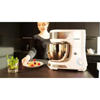 Stand mixer BLAUPUNKT SMM501 — 5 L stainless steel bowl, 1000 W, tilt-head, rotary control, white