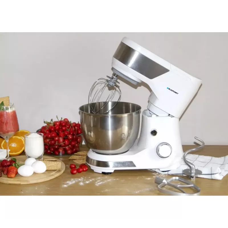 Stand mixer BLAUPUNKT SMM501 — 5 L stainless steel bowl, 1000 W, tilt-head, rotary control, white