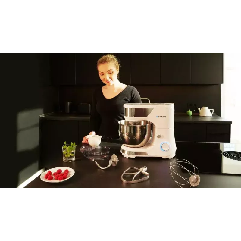 Stand mixer BLAUPUNKT SMM501 — 5 L stainless steel bowl, 1000 W, tilt-head, rotary control, white