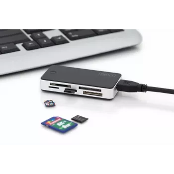 DIGITUS USB 3.0 Card Reader Support MS/SD/SDHC/MiniSD/M2/CF/MD/SDXC cards 1M USB A connection cable