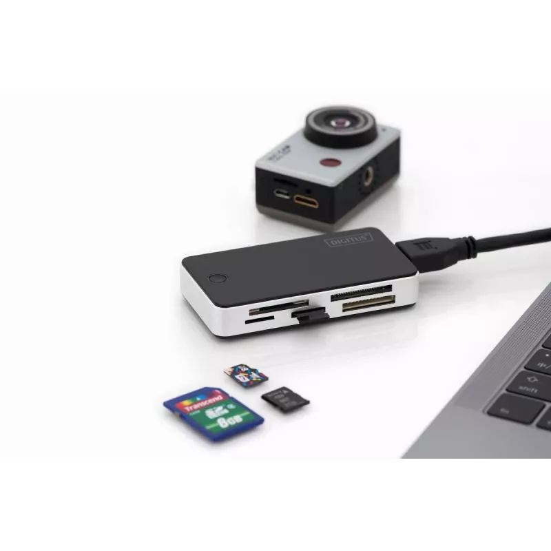 DIGITUS USB 3.0 Card Reader Support MS/SD/SDHC/MiniSD/M2/CF/MD/SDXC cards 1M USB A connection cable