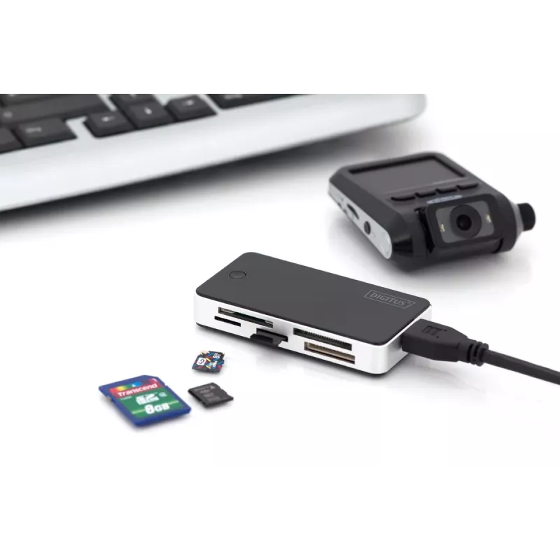 DIGITUS USB 3.0 Card Reader Support MS/SD/SDHC/MiniSD/M2/CF/MD/SDXC cards 1M USB A connection cable