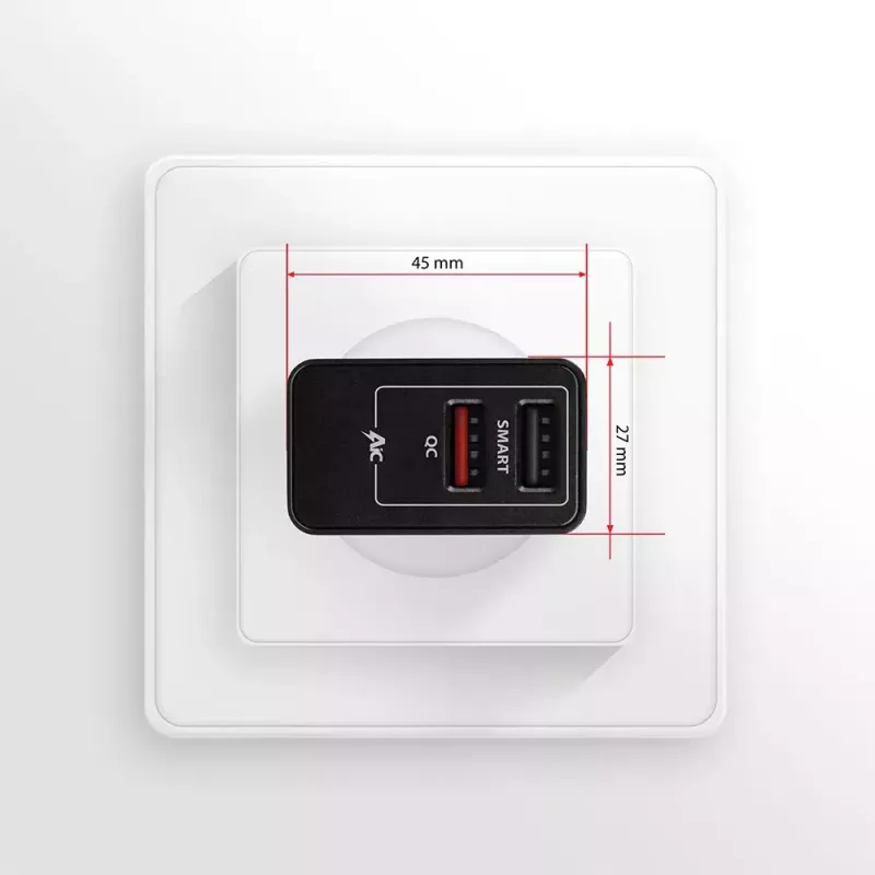 Axagon ACU-QS24 QUICK and SMART Wall charger, 2x USB port QC3.0/AFC/FCP + 5V-1.2A, 24W