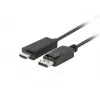 DisplayPort to HDMI cable LANBERG CA-DPHD-11CC-0050-BK, DisplayPort 1.1 (male) to HDMI (male), 5 m, 1080p, 60 Hz