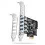 Axagon PCEU-43RS PCIe card - 4x USB 5 Gbps port, dual power, Renesas PD720201, SP & LP