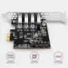 Axagon PCEU-43RS PCIe card - 4x USB 5 Gbps port, dual power, Renesas PD720201, SP & LP