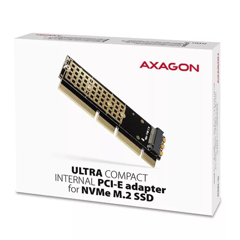 Axagon PCEM2-1U PCIe x16/x8/x4 - M.2 NVMe M-key slot adapter 1U