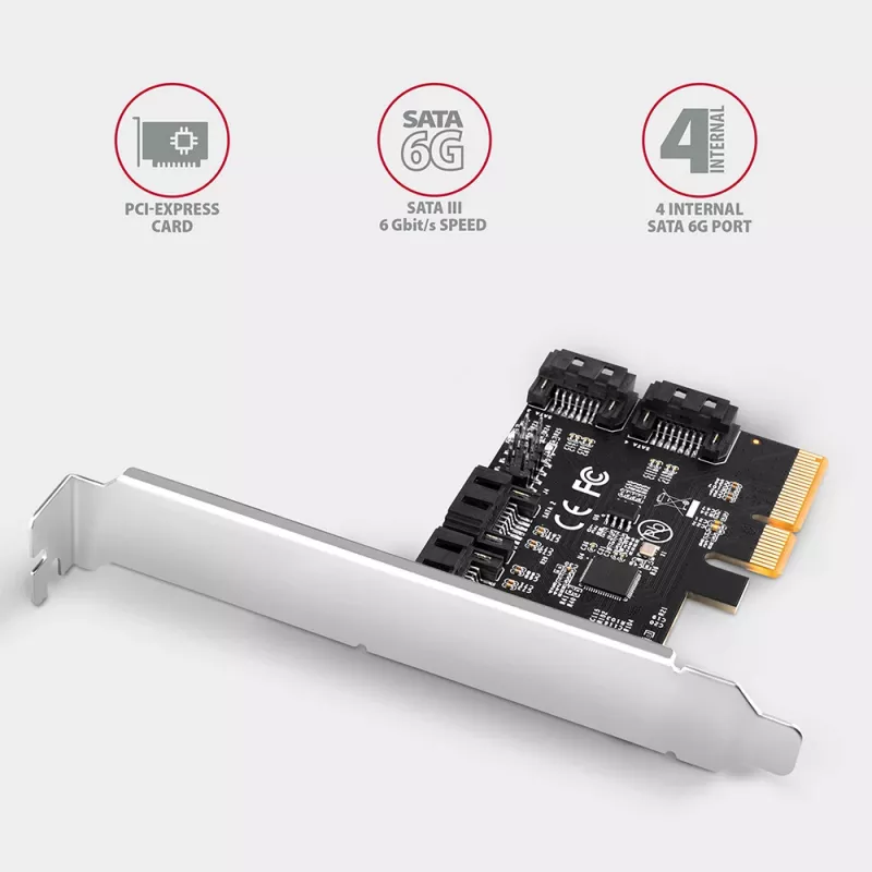 Axagon PCES-SA4X4 PCIe controller - 4x internal SATA 6G port, ASM1164, SP & LP