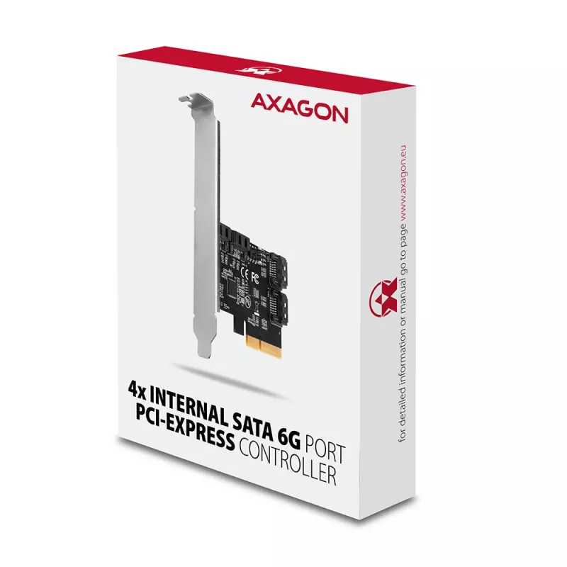 Axagon PCES-SA4X4 PCIe controller - 4x internal SATA 6G port, ASM1164, SP & LP