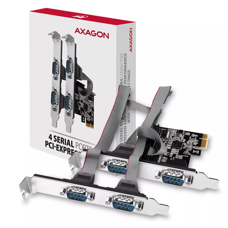 Axagon PCEA-S4N PCIe - 4x serial port 250 kbps adapter w. SP & LP